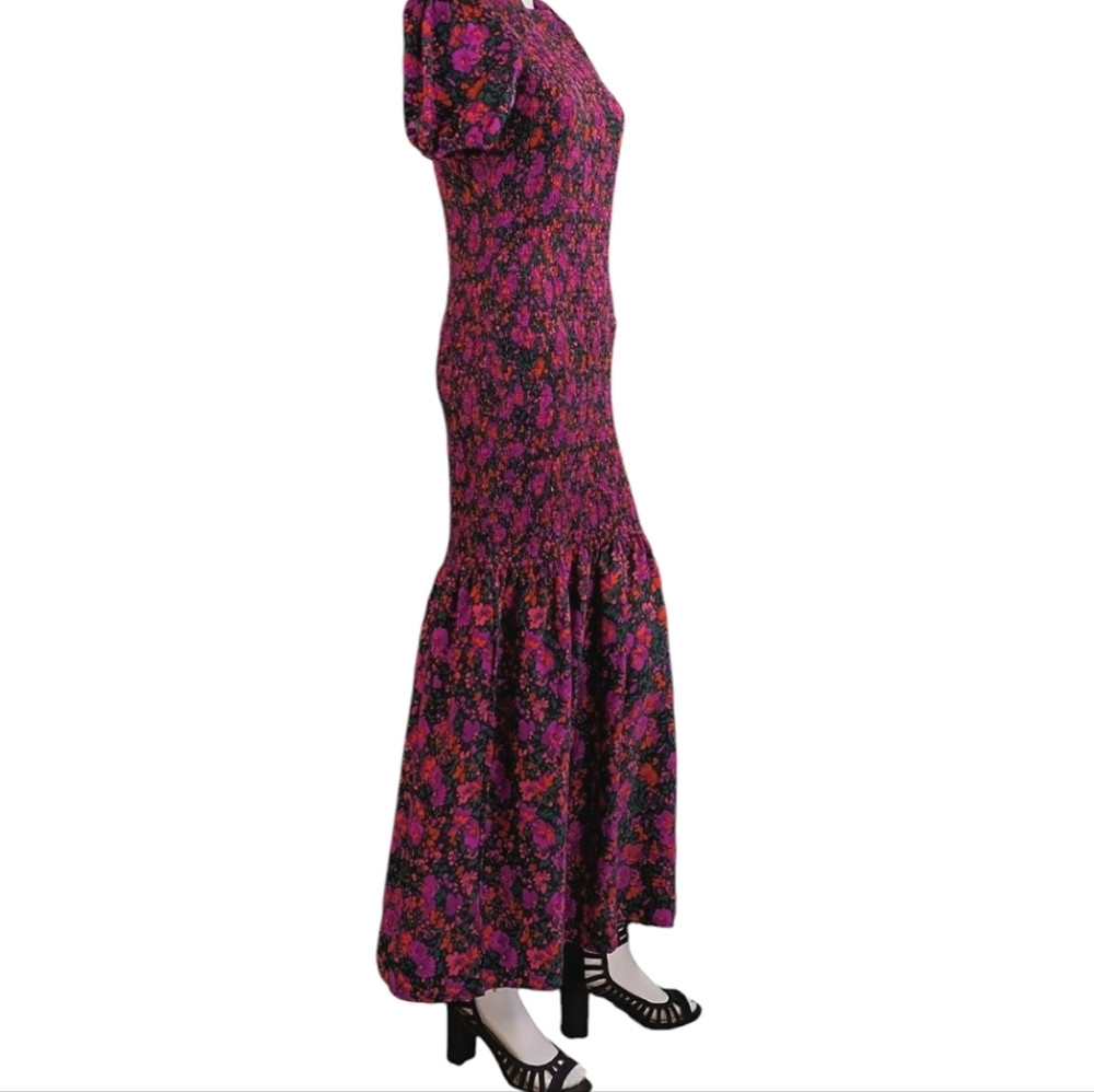 Floral Maxi Dress - Pink and Black - Picture 4 of 16